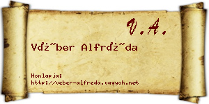 Véber Alfréda névjegykártya